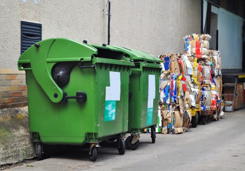 Organic and inorganic garden waste being sorted