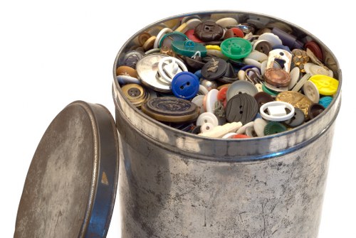 Workers managing builders waste effectively